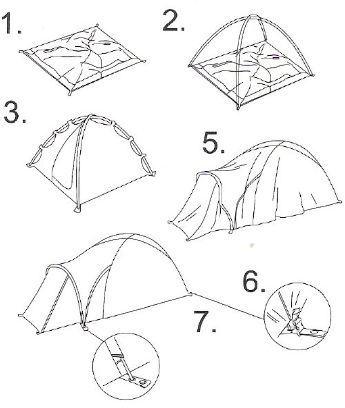 Схема сборки палаток